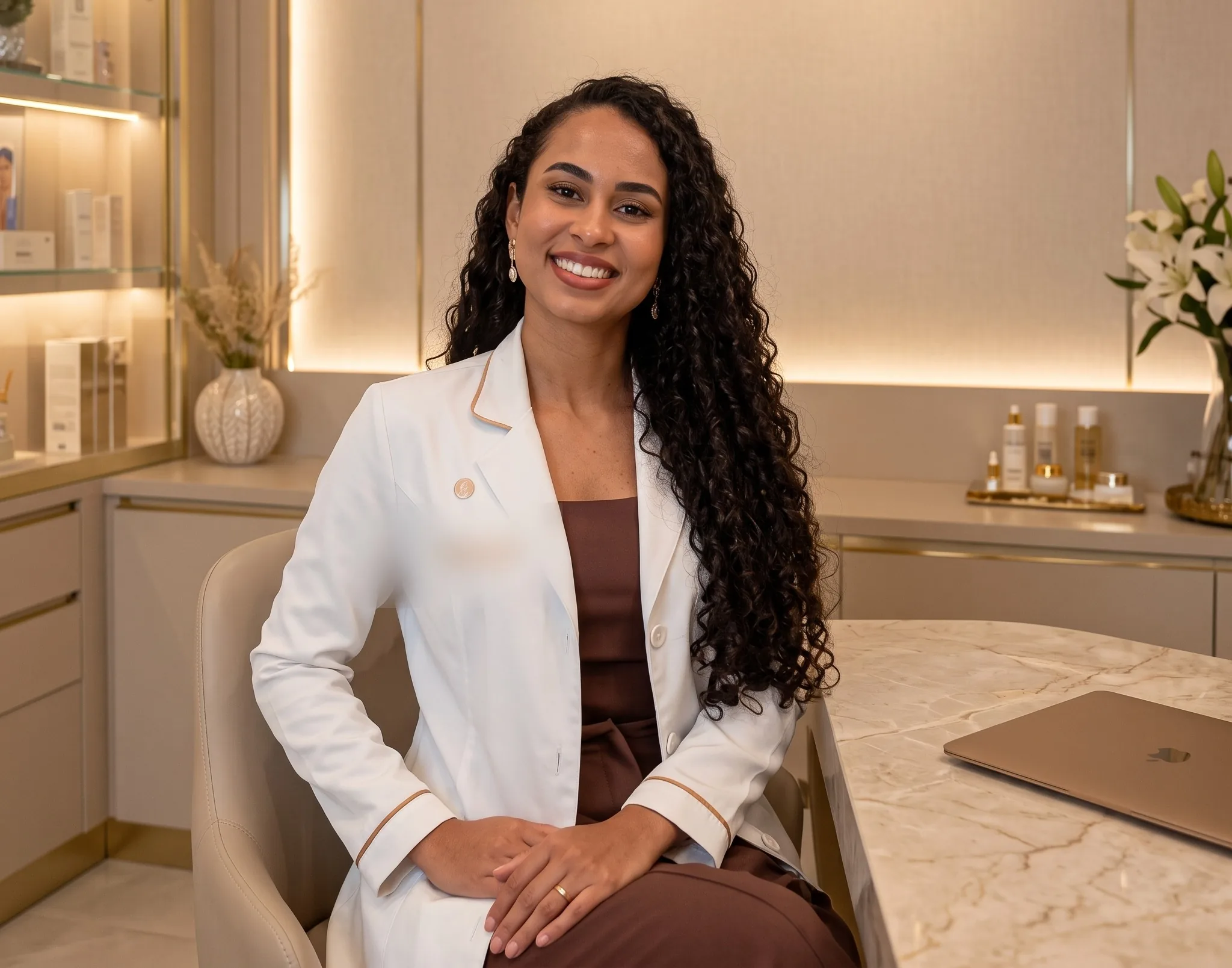 Dra. Gabriela Nunes, enfermeira esteta, em seu consultório.